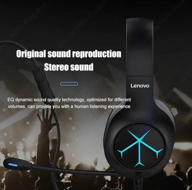 Kufje Gaming Lenovo G60A, me mikrofon dhe ndriçim RGB