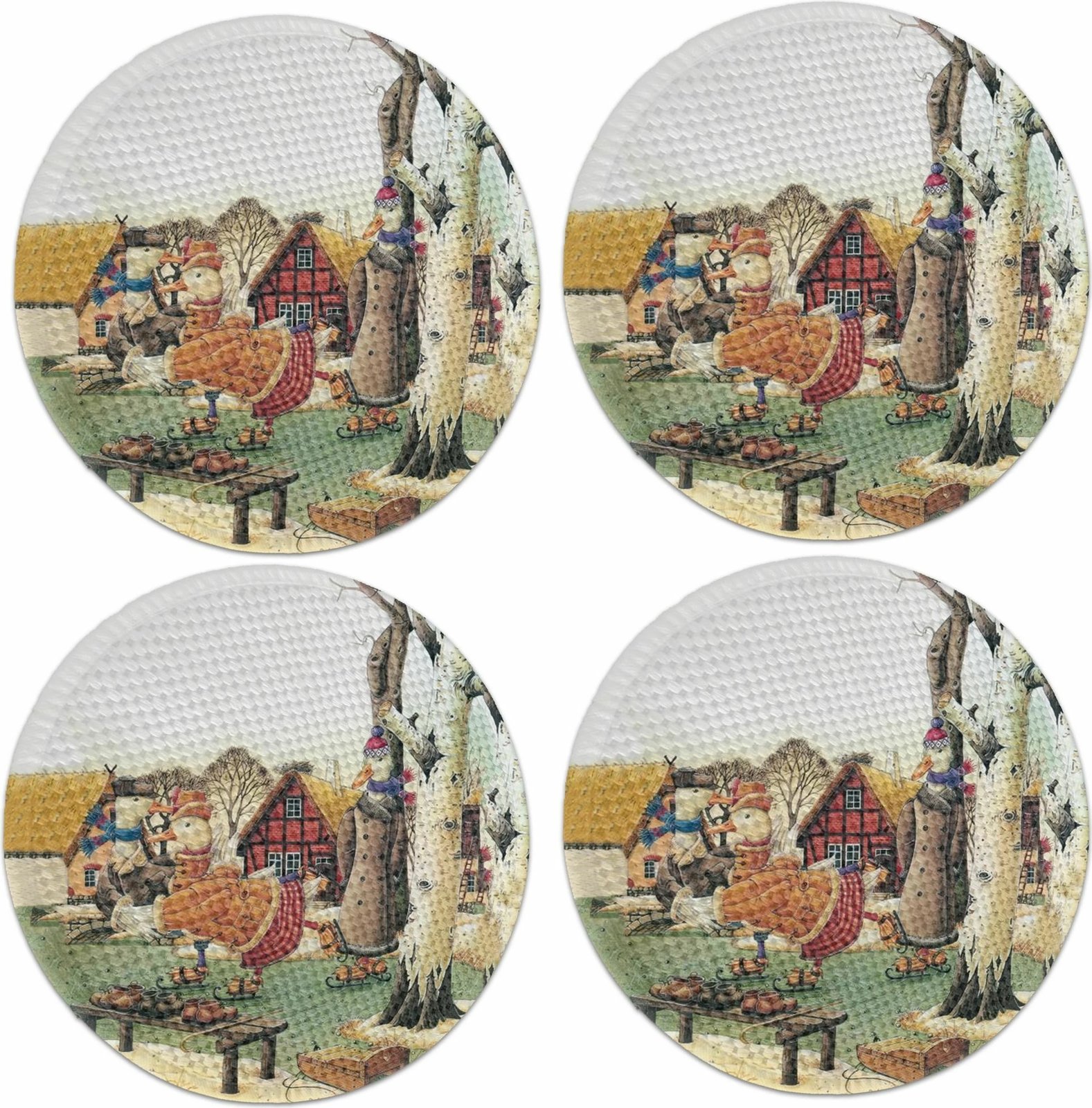 Set nënshtrues tavoline Hermia Concept, shumëngjyrësh, 4 copë, 37cm