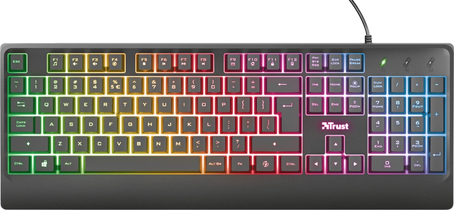 TASTIERE GAMING TRUST ZIVA RAINBOW | 104KEYS RGB BLACK 