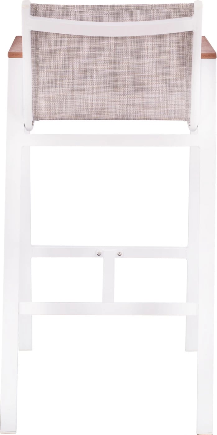 Karrige për bar alumini e bardhë me polywood 52x58x108 cm. FH5790.01