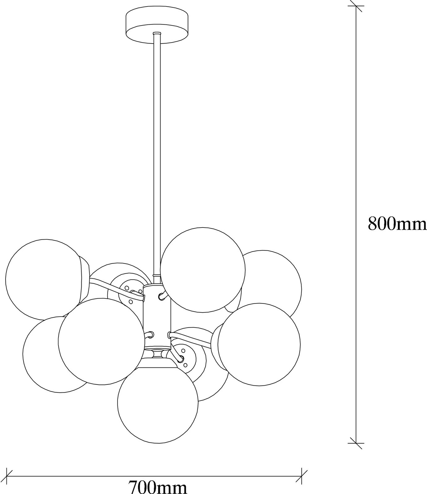 Llambë tavani Opviq Mudoni-MR-836-1, e zezë, moderne