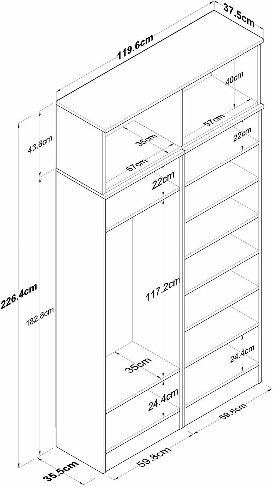 Stendë korridori Skye Decor, e bardhë, EA146 - 3882