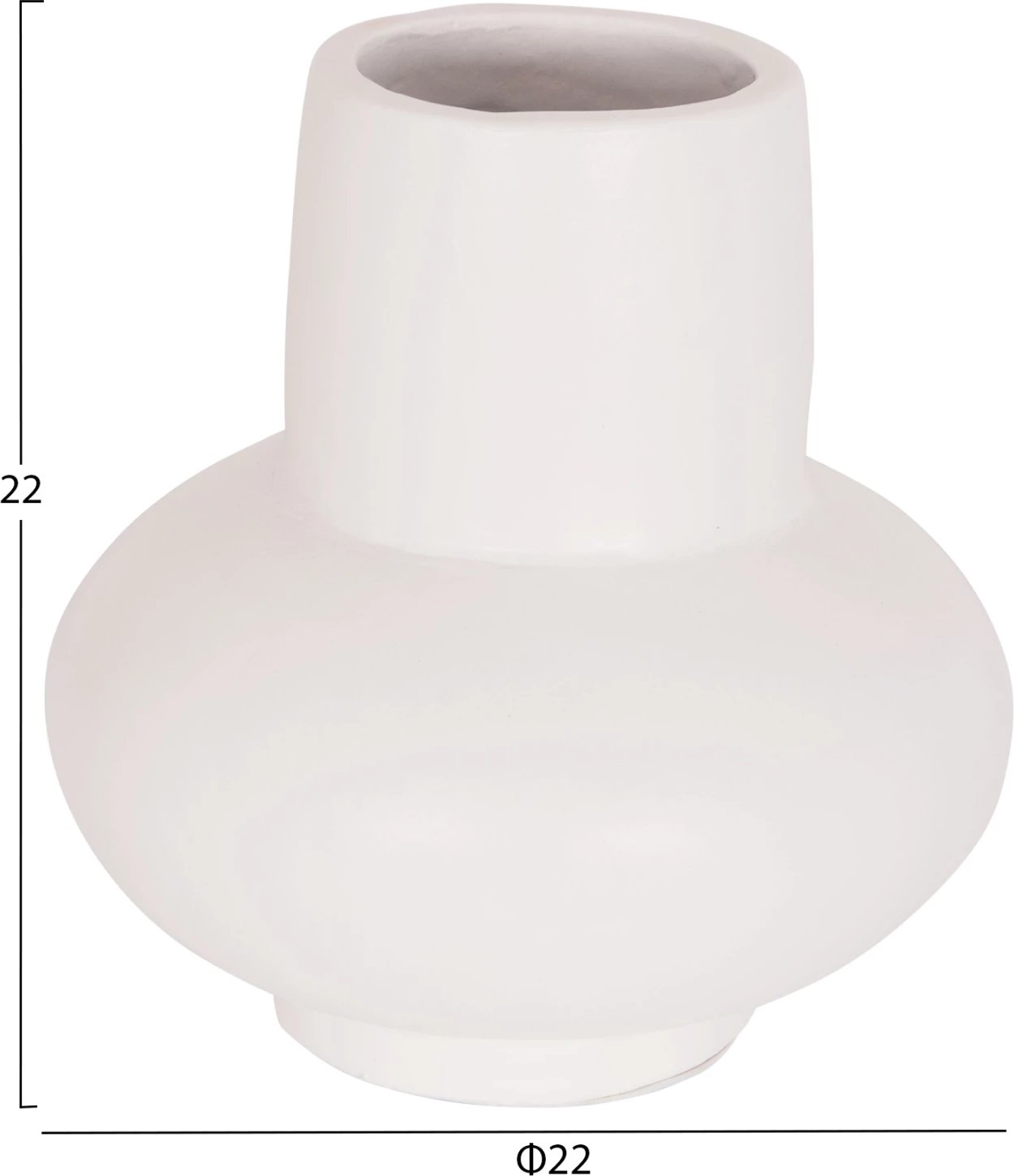 Vazo dekorative për tavolinë LEMA, terrakotë e bardhë, FH4664.02S, 22x22cm