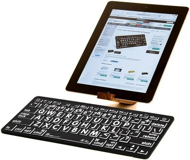Tastierë LogicKeyboard XL-Print, DE, shkronja të bardha të mëdha, e zezë