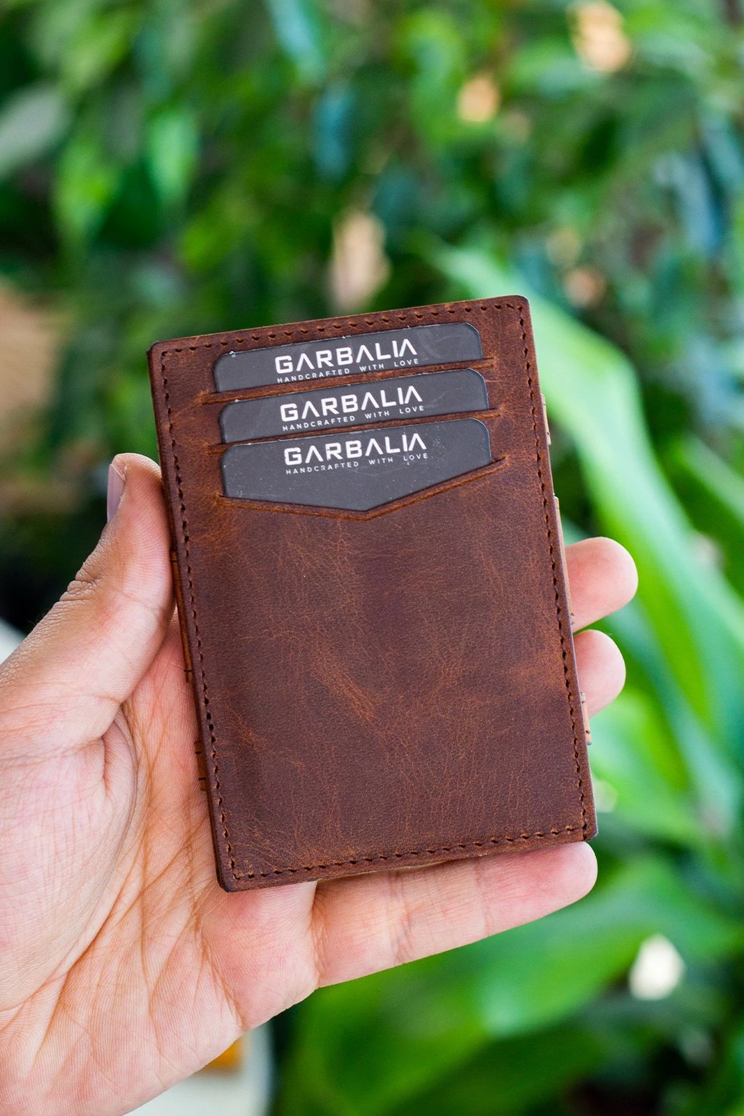 Mbajtës kartelash Zoozie Bags, Magic, lëkurë natyrale, ngjyrë tan