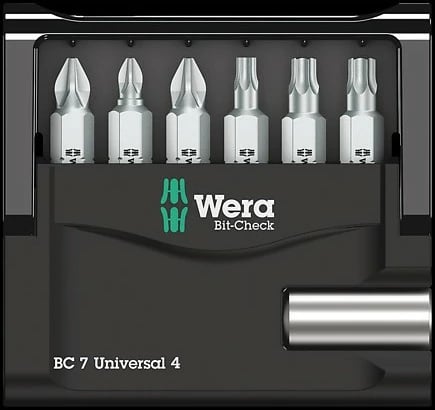 Set bitash Wera 6 copë, Phillips/PZ/TX, me mbajtës magnetik dhe kuti bartëse