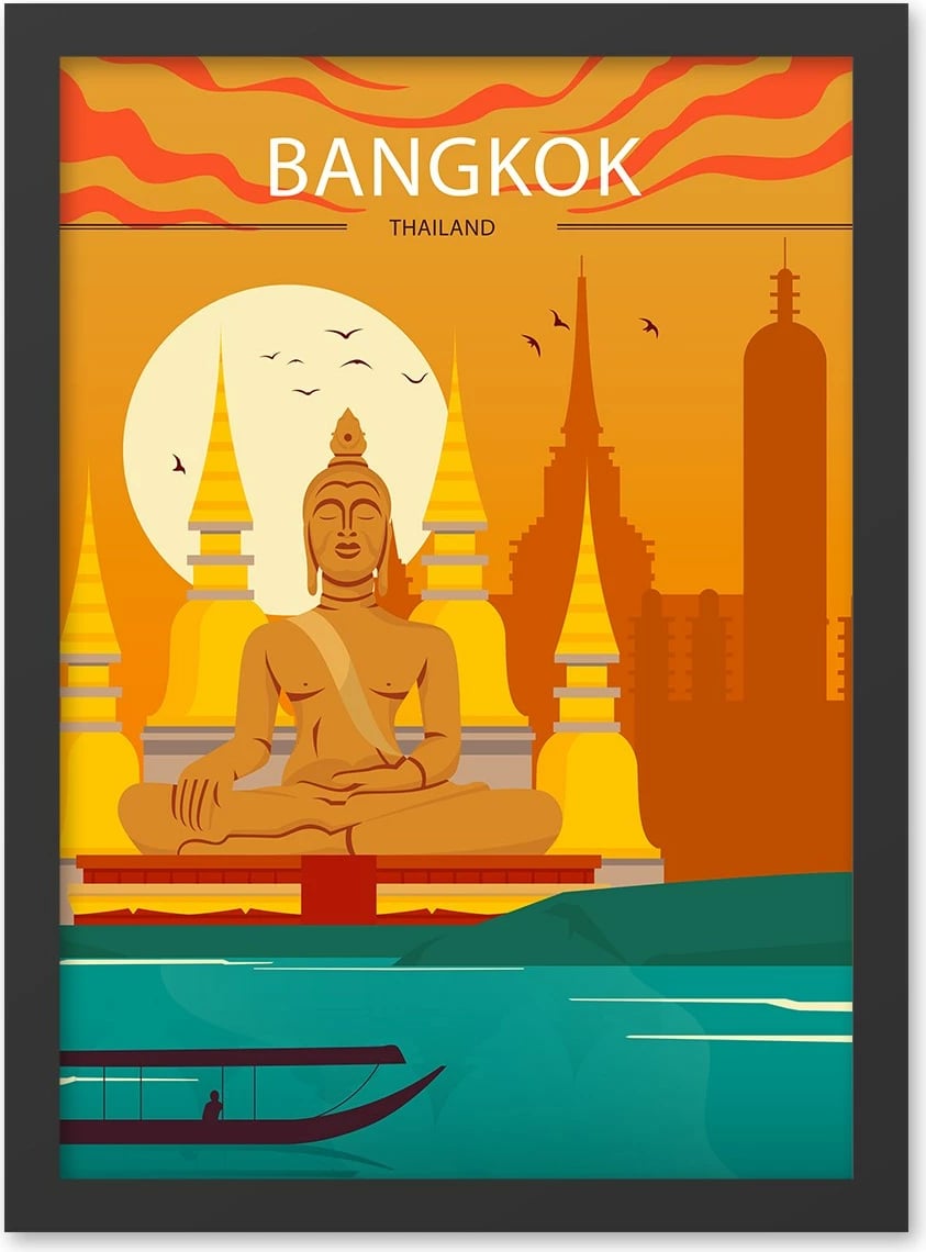 Pikturë dekorative MDF me kornizë, Bangkok 2, 40x55cm