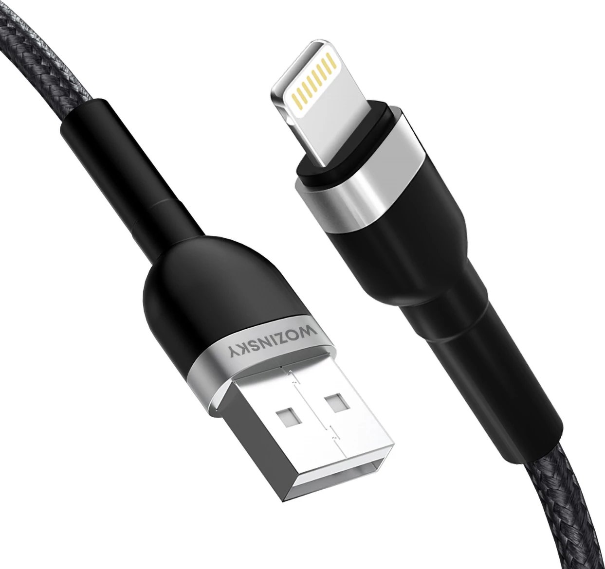 Kabllo karikimi Wozinsky WNBAL1, USB-A në Lightning, 1 m, najlon, e zezë