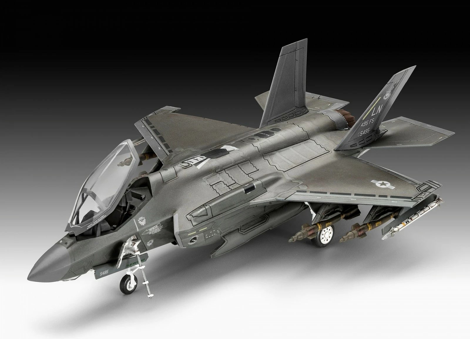 Model plastik aeroplani Revell Lockheed Martin F-35A Lightning II 1:72, 143 pjesë, Gri