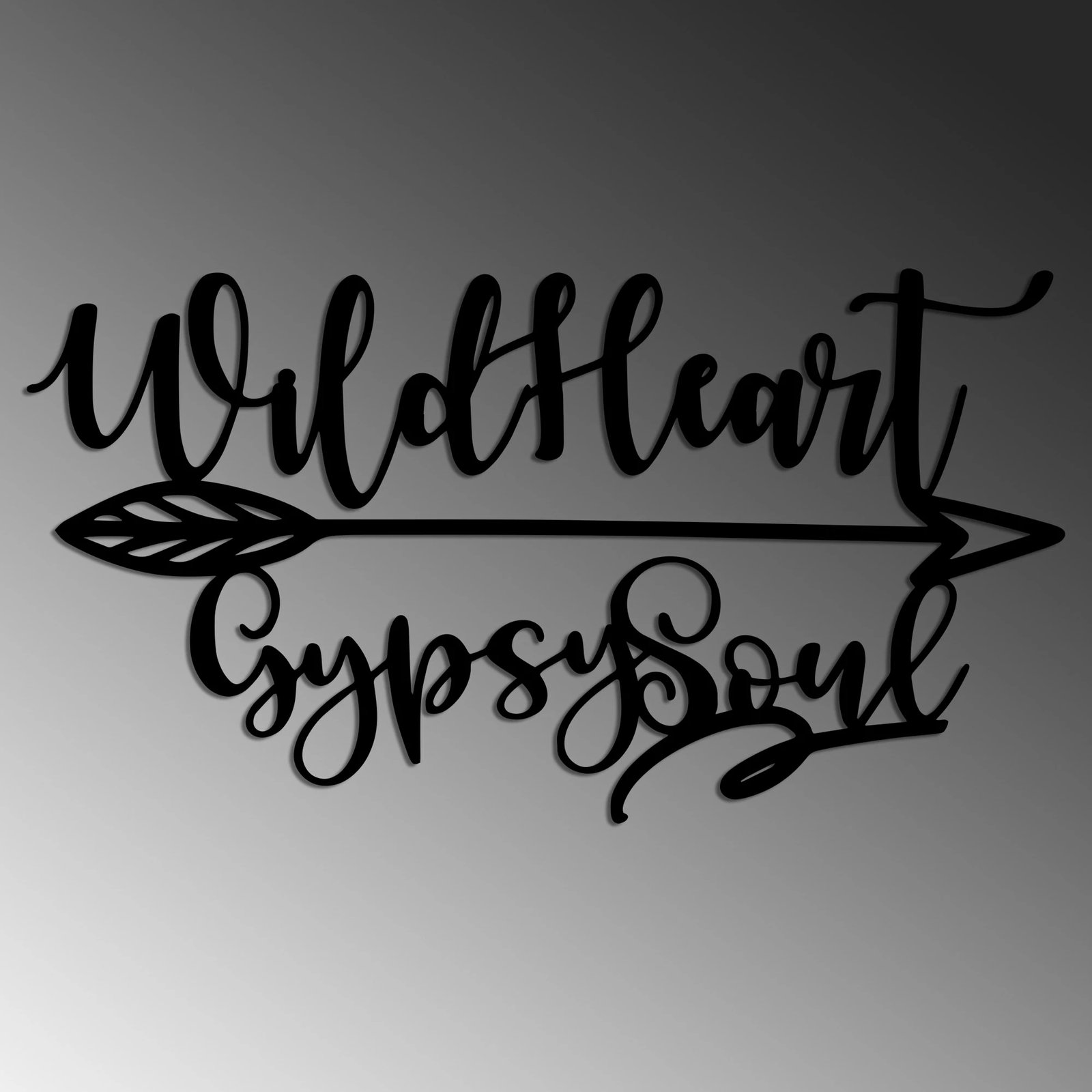 Aksesor dekorativ metalik për mur, Wallity, Wild Heart Gypsy Soul