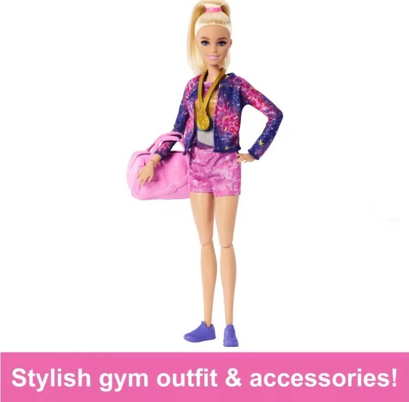 Kukull Barbie Gymnast Mattel HRG52 me aksesorë, set lodrash për vajza