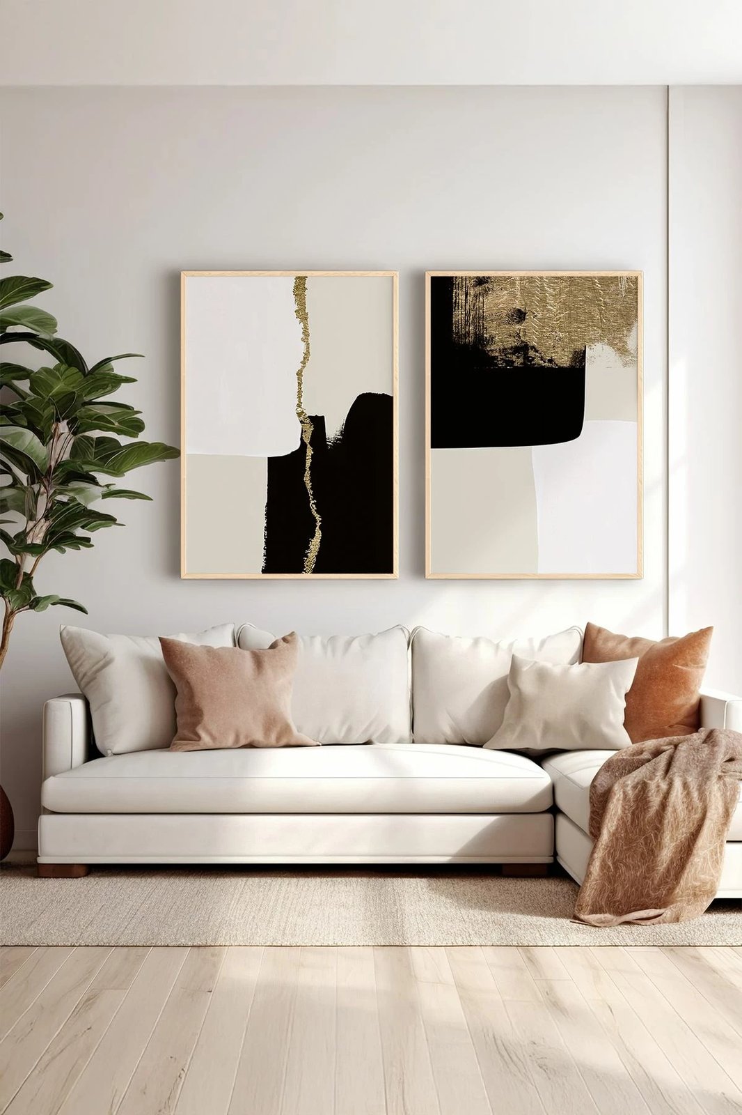 Pikturë dekorative me kornizë (2 copë), Wallity, Ersy2Lımodel2-Ahsap