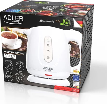 çajnik elektrik Adler AD 1373 1.0L 850W plastikë i bardhë