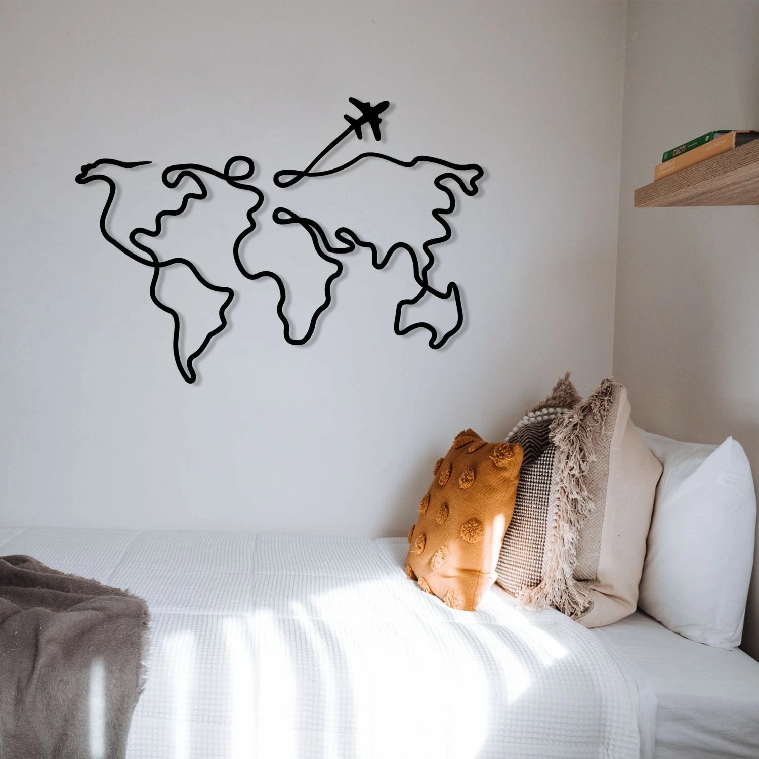 Aksesor dekorativ metalik për mur, Wallity Mozzafiato, ngjyrë e zezë, 60x42cm