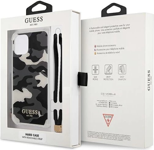 Mbështjellës Guess GUHCP12MKSARBK për iPhone 12/12 Pro, Hardcase, Camo, i zi