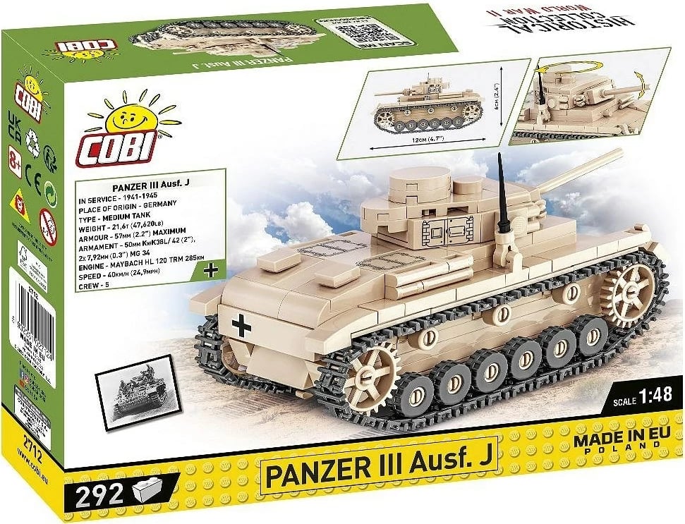 Set ndërtimi COBI Panzer III Ausf. J, ngjyrë kafe e lehtë
