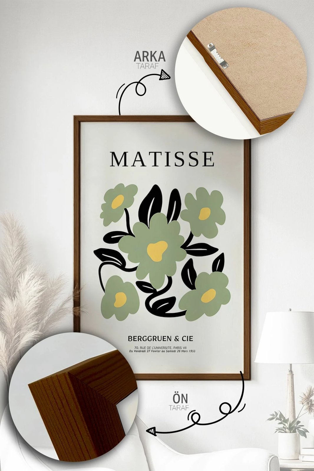 Pikturë dekorative me kornizë (3 copë), Wallity, Artvmodel13-Kahve