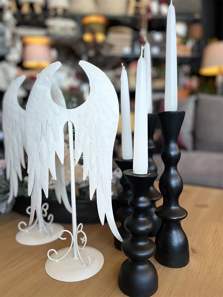 Dekor pendë metalike, e bardhë, 22x12x40cm Dekor pendë metalike, e bardhë, 22x12x40cm