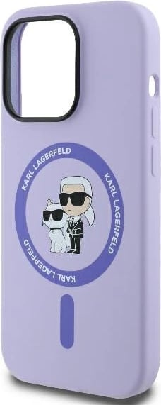 Mbështjellës Karl Lagerfeld Silicone KC Heads Ring MagSafe për iPhone 14 Pro Max, Vjollcë