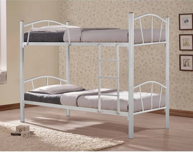 Bed Bunk metallic Floor FH328.02 White 90x190 cm