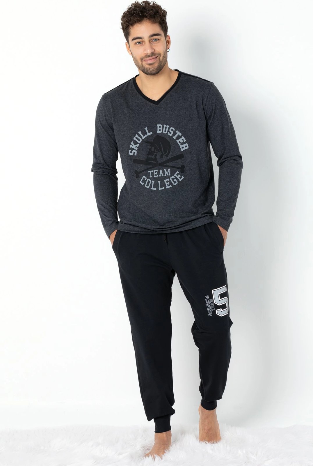 Set pizhamash për burra, Jumeon, anthracite, 002-000692004, XL/XXL