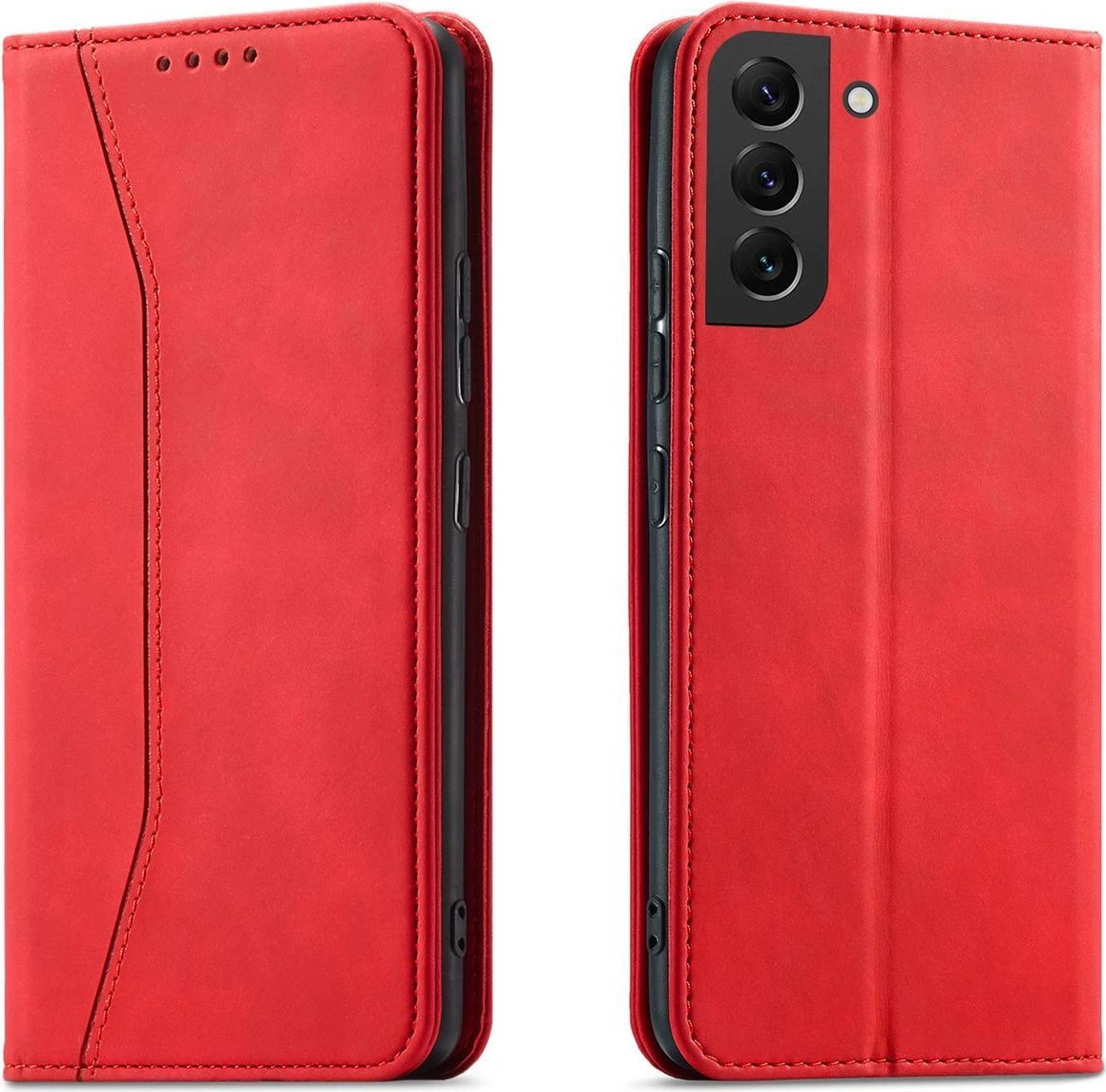 Mbështjellës Hurtel Magnet Fancy Case për Samsung Galaxy S23+, me kapak, portofol dhe stand, Kuq