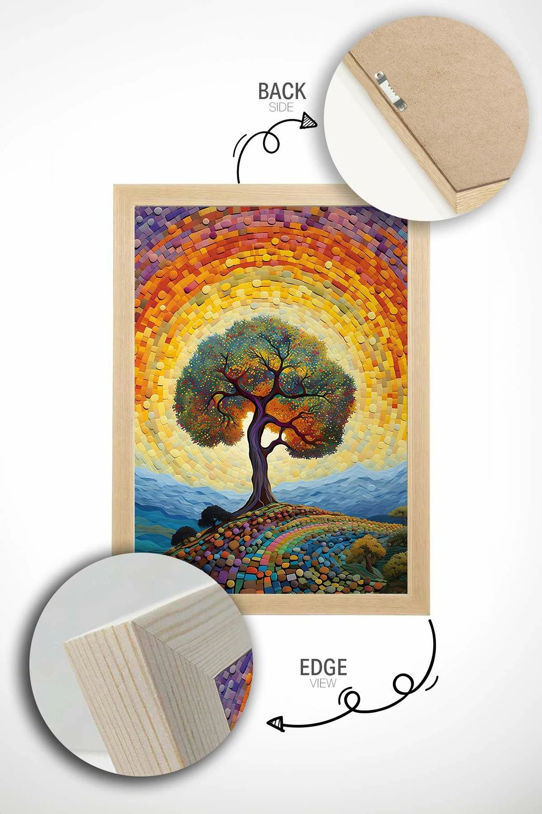 Pikturë dekorative me kornizë, shumëngjyrëshe, Wallity, Mscartmdl16, 33x48cm