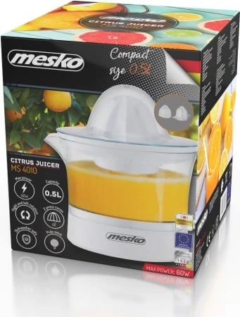 Shtrydhës agrumesh, Mesko MS 4010, 0.5L, 40W, e bardhë