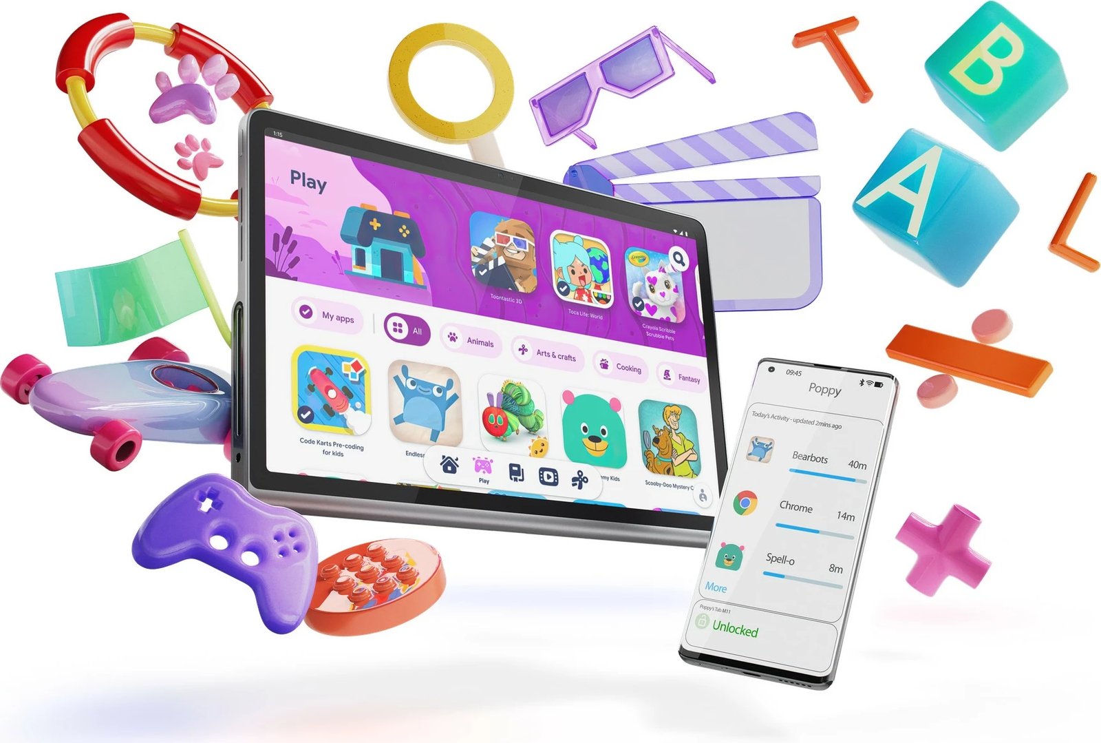 Tablet Lenovo Tab Plus 8GB 128GB luna grey me mbështjellës Tablet Lenovo Tab Plus 8GB 128GB luna grey me mbështjellës