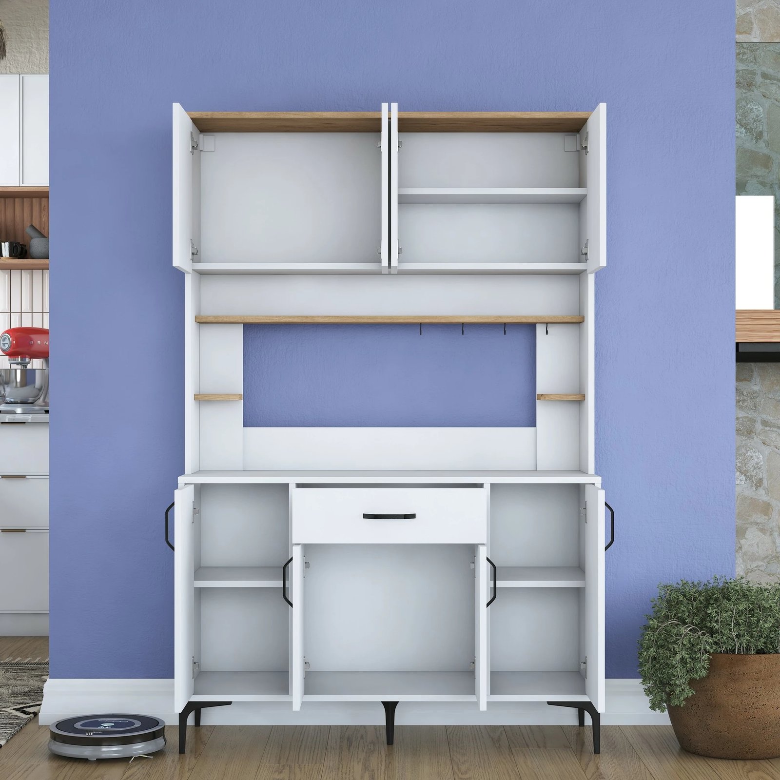 Dollap multifunksional Skye Decor, ngjyrë arre dhe e bardhë, JE177 - 3423