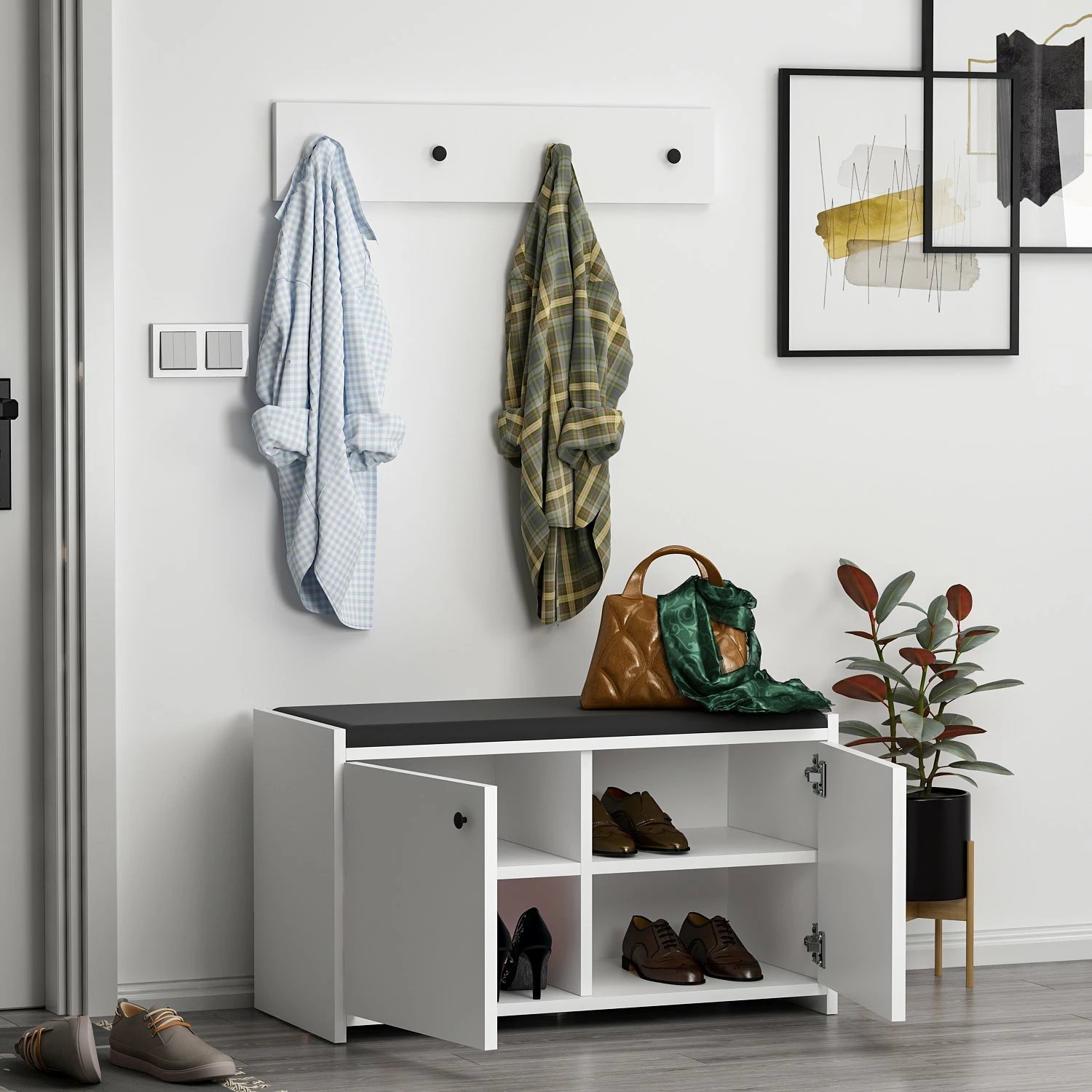 Dollap këpucësh Skye Decor, Zen, i bardhë