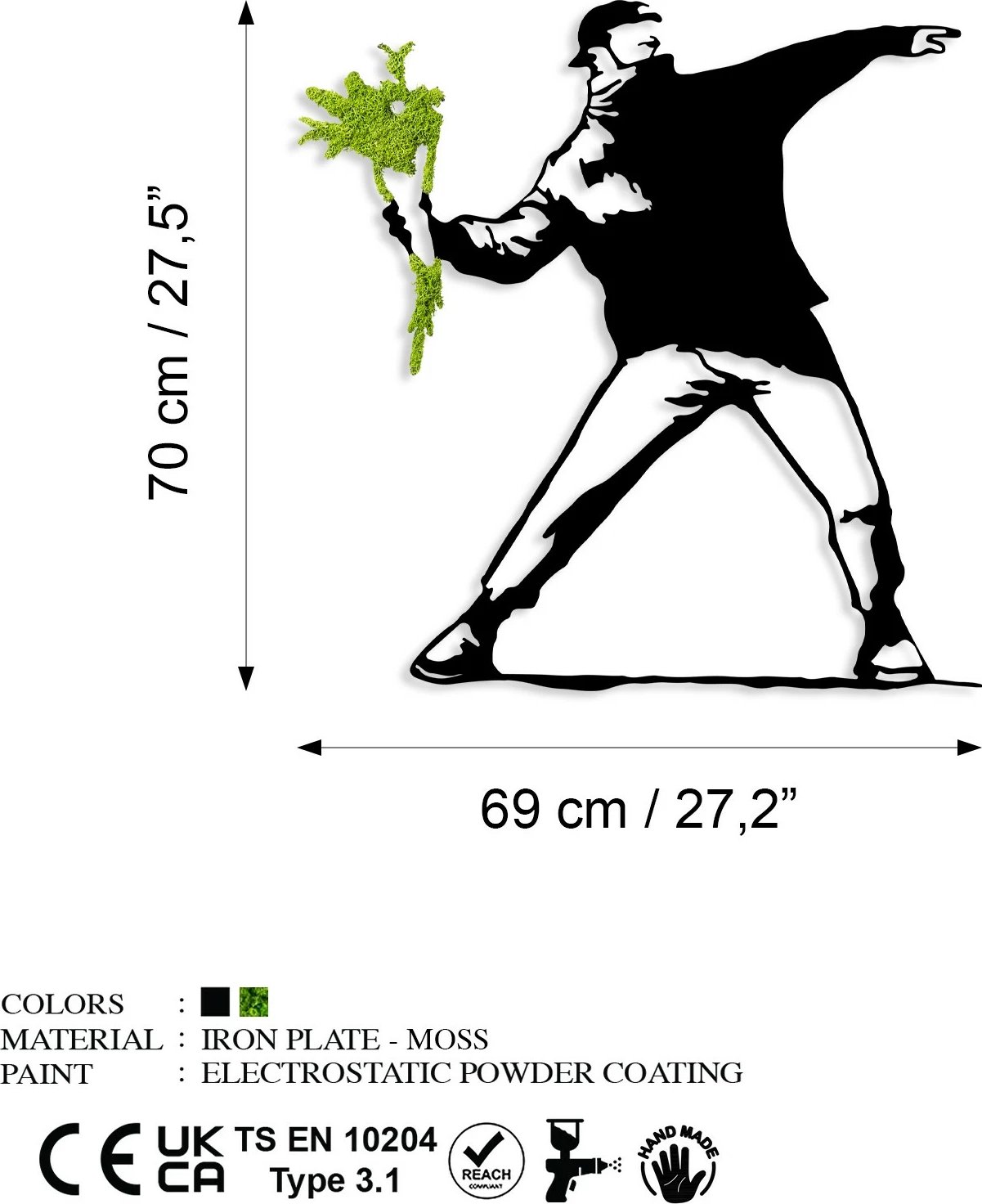 Aksesor dekorativ muri Wallity, myshk - Flower Gang, 70x69cm