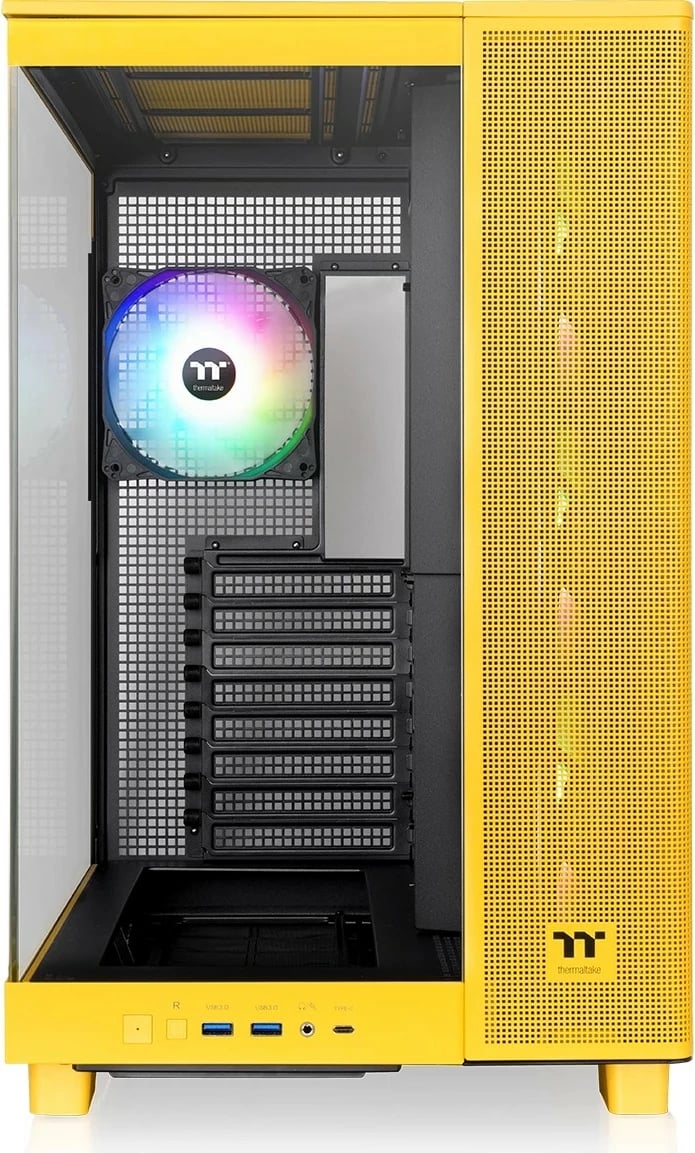 Kasë Thermaltake View 380 XL TG ARGB Bumblebee, Midi Tower, xham i temperuar, ARGB, e verdhë