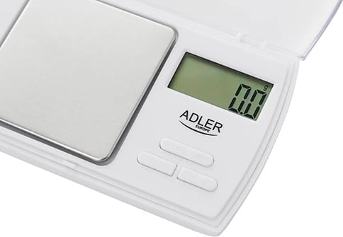 Peshore precize, Adler AD 3161, saktësi 0.1 g, kapacitet 500 g, LCD, me tarrë, me bateri në set