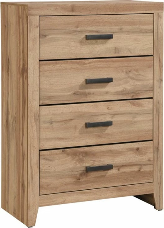 Komodë me 4 sirtarë, ngjyrë natyrale, 80x41x121