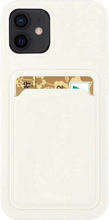 Mbështjellës silikon për celular Hurtel, me xhep për karta, për Xiaomi Redmi 10X 4G / Redmi Note 9, Bardhë
