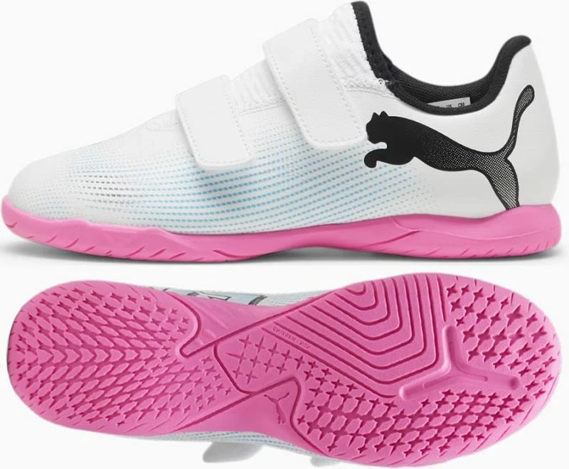 Atlete futbolli për fëmijë Puma Future 7 Play IT Jr, të bardha