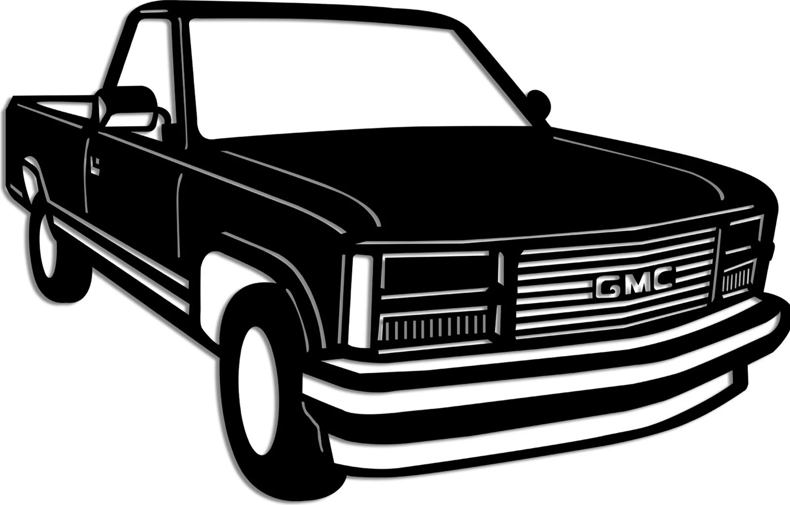 Aksesor dekorativ metalik për mur Wallity, GMC Sierra 1990