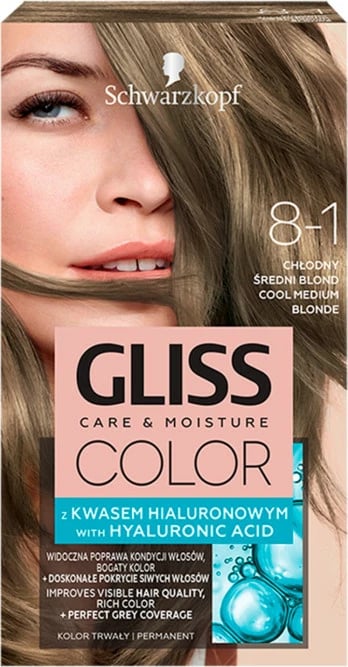 Ngjyrë për flokë për femra Gliss Color Care & Moisture 8-1 Cool Medium Brown