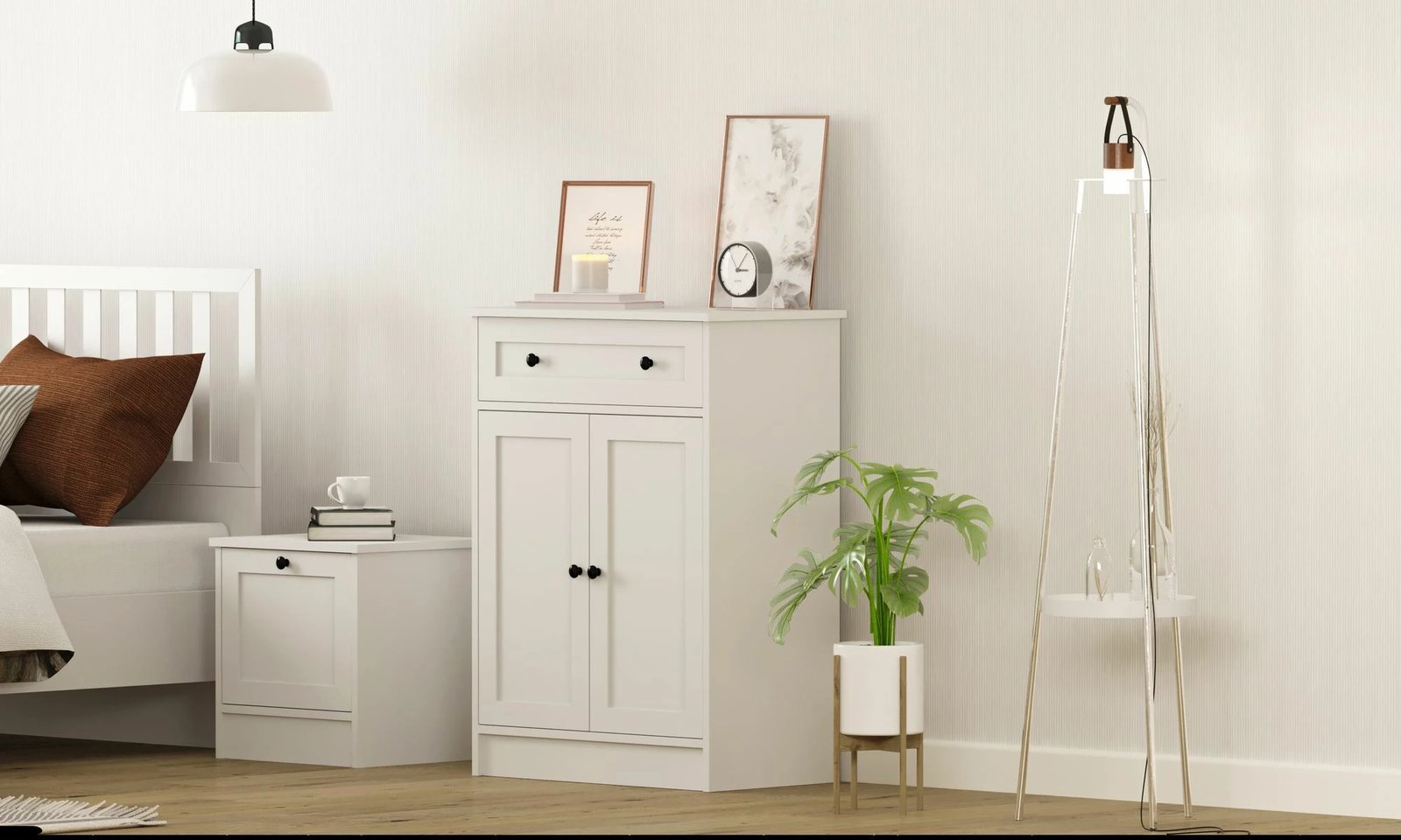 Komodë Skye Decor, RB-168-04, ngjyrë e bardhë mat