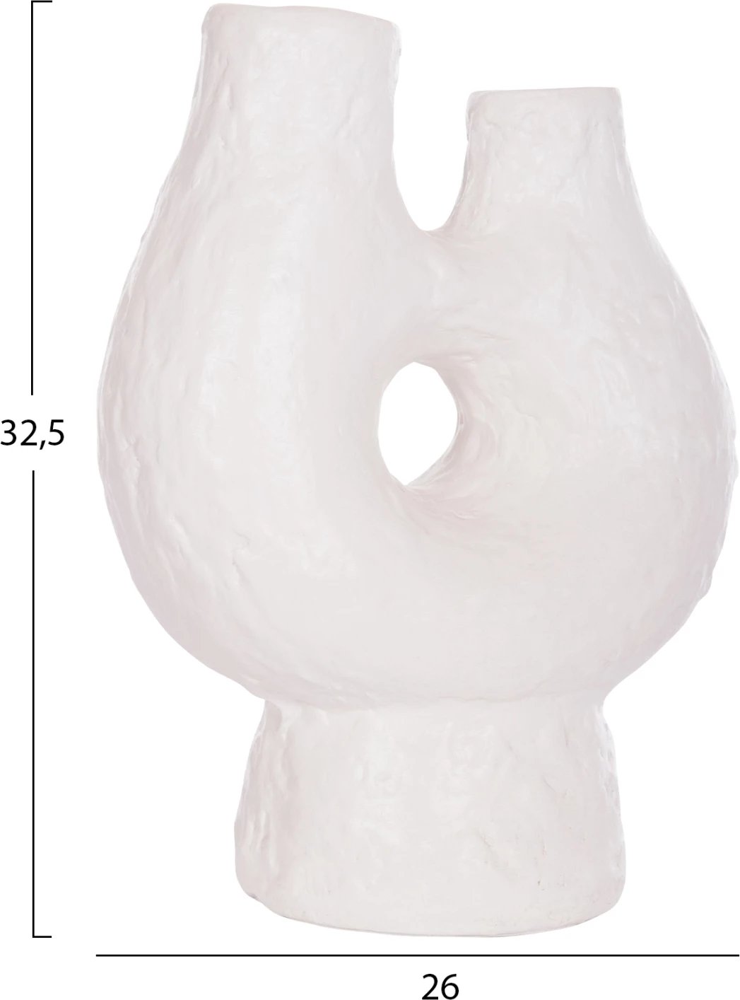 Vazo dekorative tavoline NAMENTIS FH4665.02S, terrakotë, ngjyrë e bardhë, 26x15x32.5cm