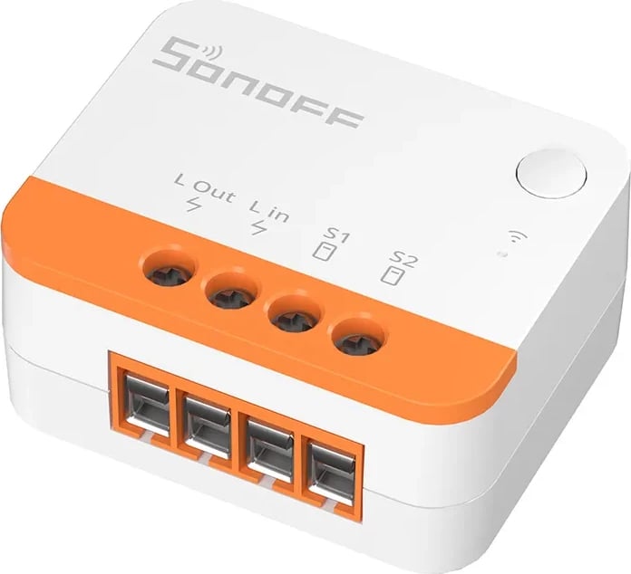 Switch smart Sonoff ZBMINIL2, ZigBee, për ndriçim, i bardhë/portokalli