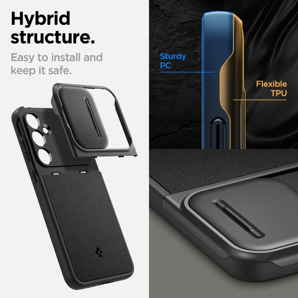 Mbështjellës Spigen Optik Armor për Samsung Galaxy A55 5G, i zi