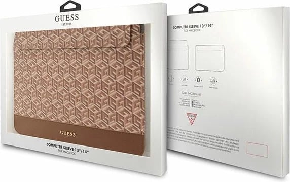 Mbështjellës laptopi Guess GCube Stripe, 14", Kafe