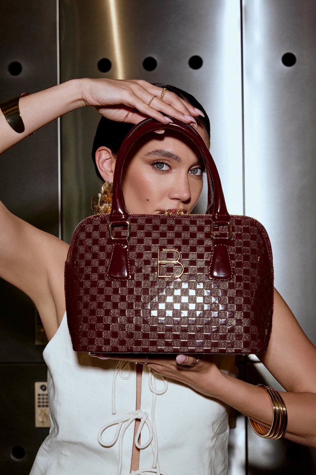 Çantë shpatullash Lucky Bees, Brigitte, ngjyrë e kuqe e errët