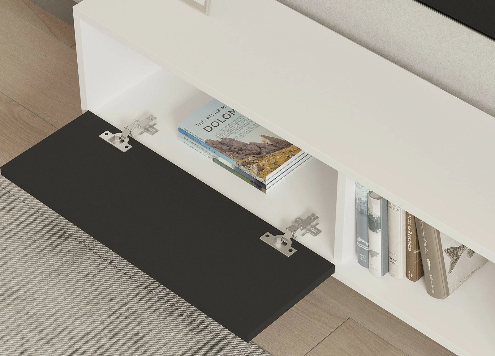 Komodë TV Hanah Home, Funda, anthracite dhe e bardhë