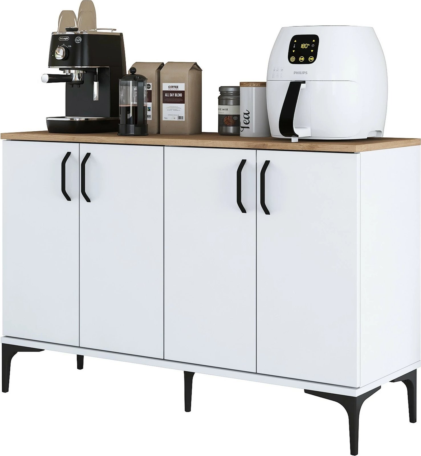 Dollap multifunksional, ngjyrë e bardhë dhe arre, Hanah Home JE162 - 3268