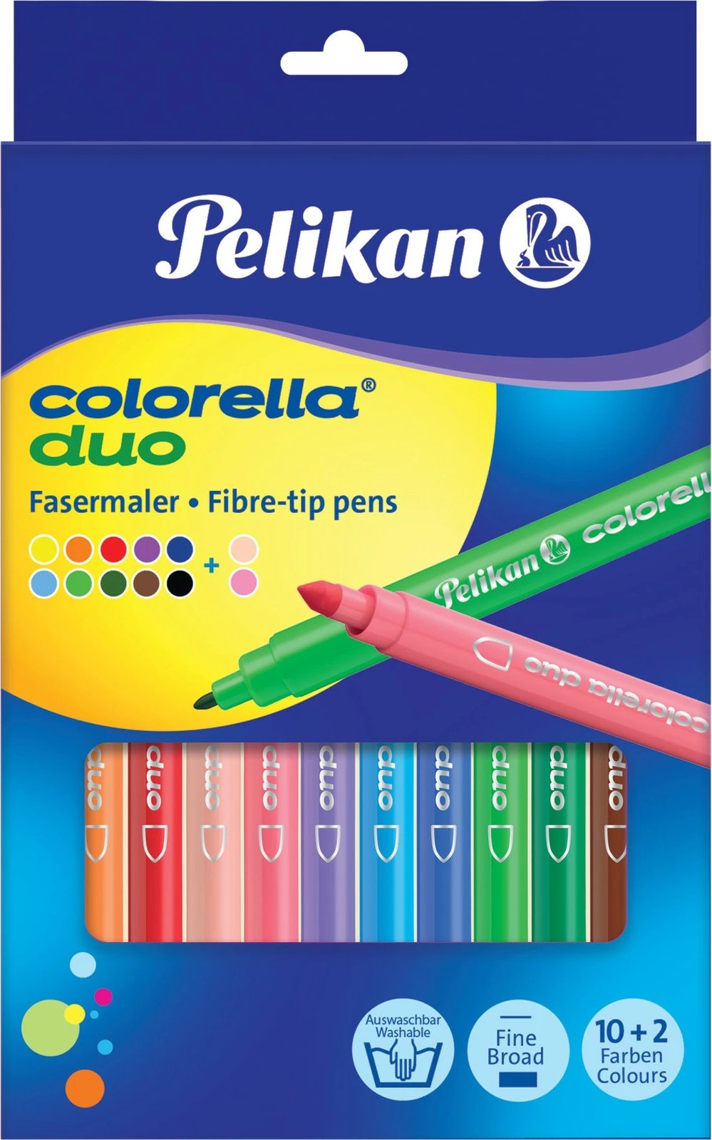 Set lapsa me ngjyra Pelikan Colorella Duo C407, 12 copë, multikolor