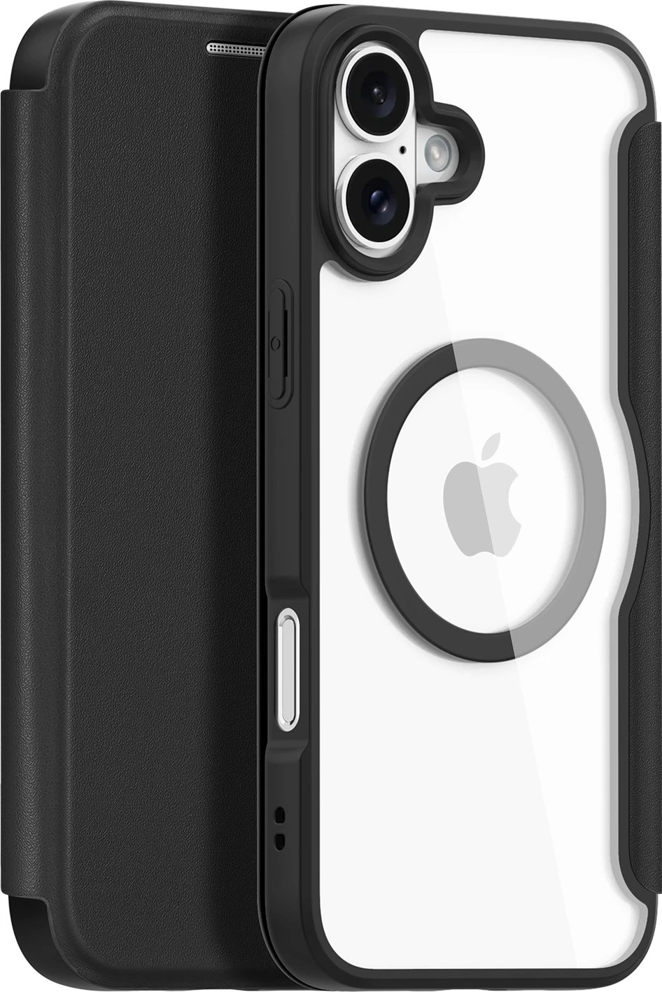 Mbështjellës Dux Ducis Skin X Pro për iPhone 16, me MagSafe, me kapak, i zi