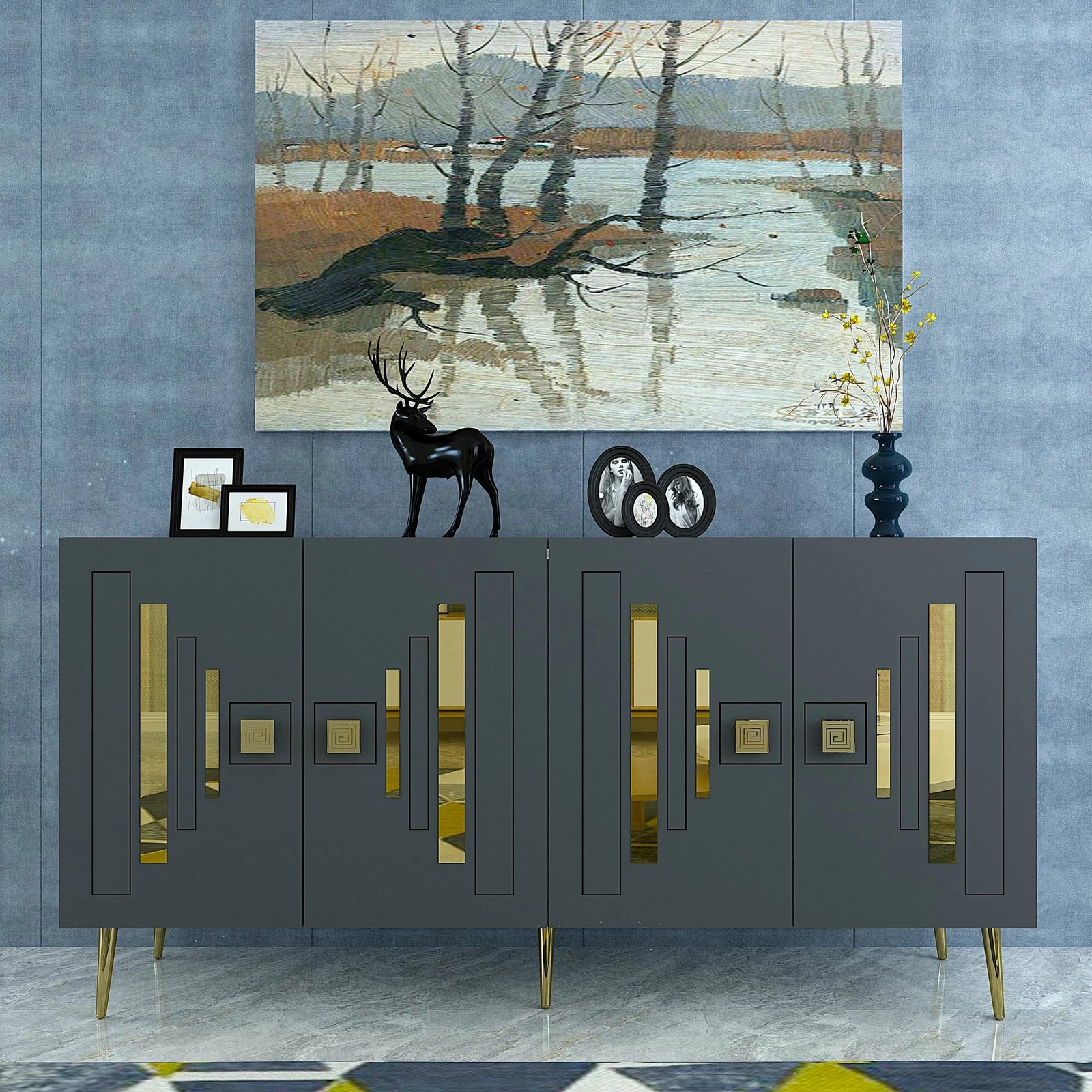 Konsolë Skye Decor, anthracite, ari